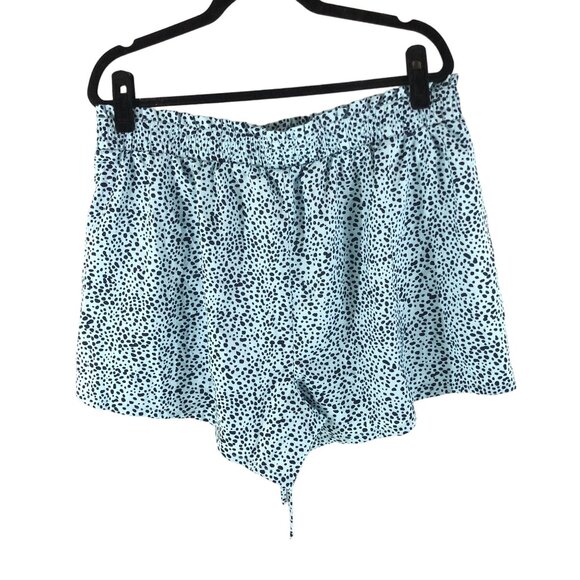 Shein Curve Blue & Black Polka Dot Drawstring Shorts 2XL - Picture 2 of 4
